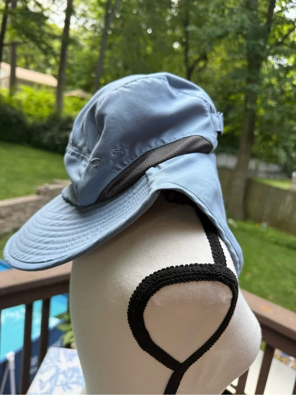 Panama Jack Blue Sun Hat With Neck Flap Nylon OS